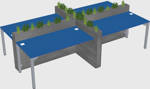 Rectangular shared desk