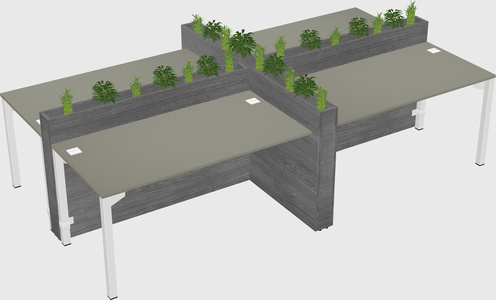 Rectangular shared desk