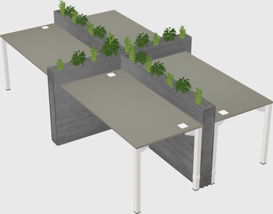 Rectangular shared desk