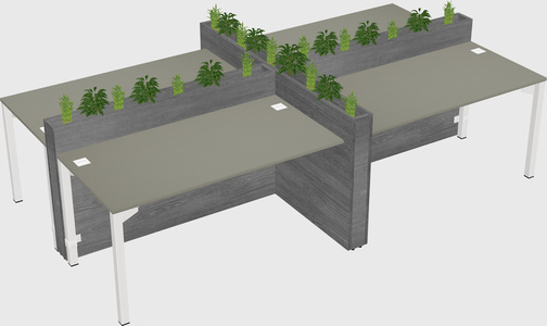 Rectangular shared desk