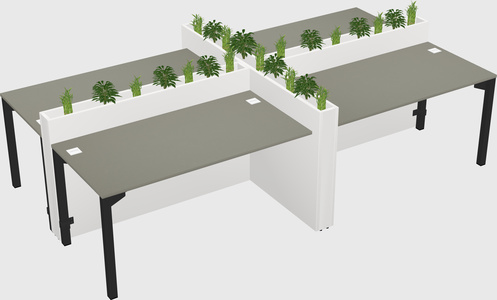 Rectangular shared desk