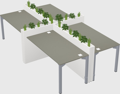 Rectangular shared desk