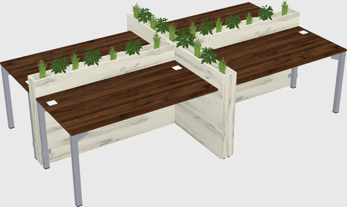 Rectangular shared desk