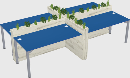 Rectangular shared desk