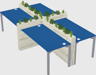 Rectangular shared desk