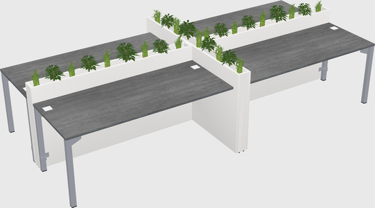 Rectangular shared desk