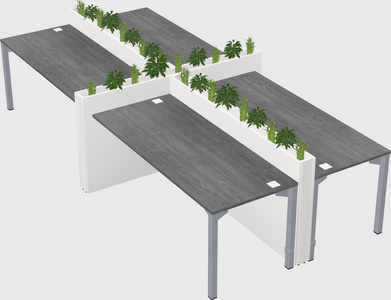 Rectangular shared desk
