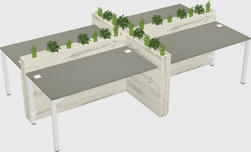Rectangular shared desk