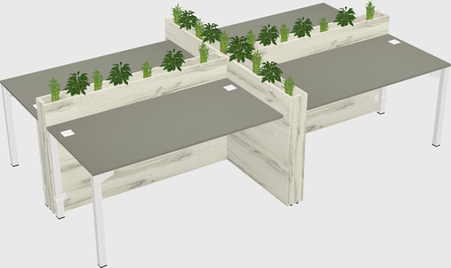 Rectangular shared desk
