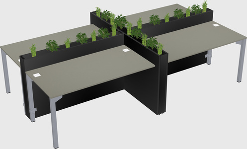 Rectangular shared desk