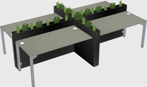 Rectangular shared desk