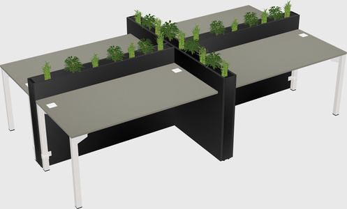 Rectangular shared desk