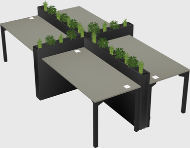 Rectangular shared desk
