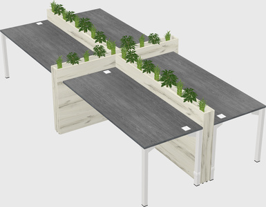 Rectangular shared desk