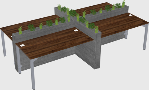 Rectangular shared desk