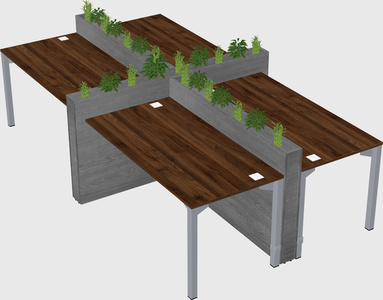 Rectangular shared desk