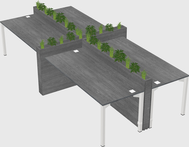 Rectangular shared desk