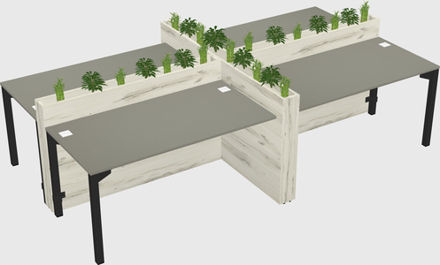 Rectangular shared desk