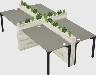 Rectangular shared desk