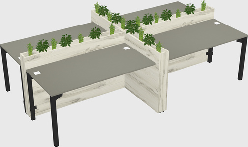 Rectangular shared desk
