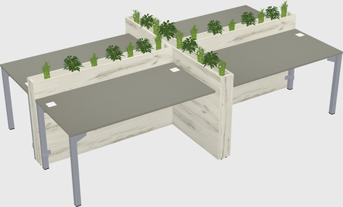 Rectangular shared desk