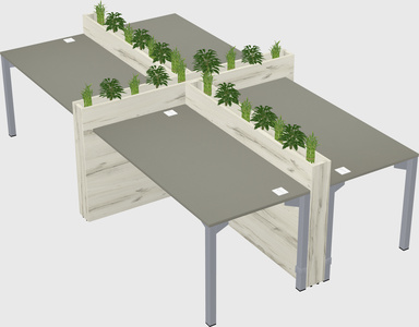 Rectangular shared desk