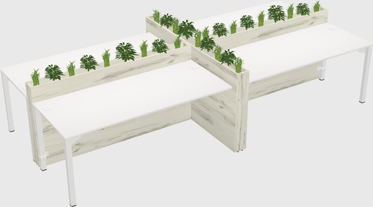 Rectangular shared desk