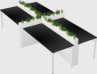 Rectangular shared desk