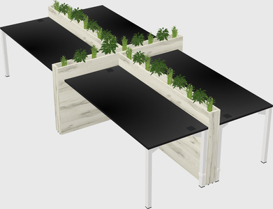 Rectangular shared desk