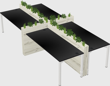 Rectangular shared desk