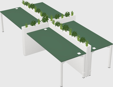Rectangular shared desk