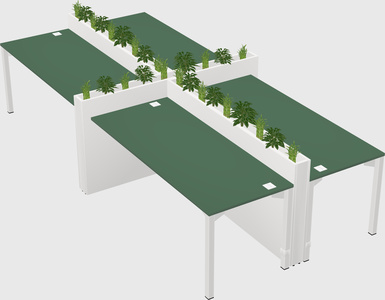 Rectangular shared desk