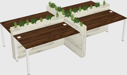 Rectangular shared desk