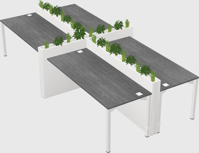 Rectangular shared desk