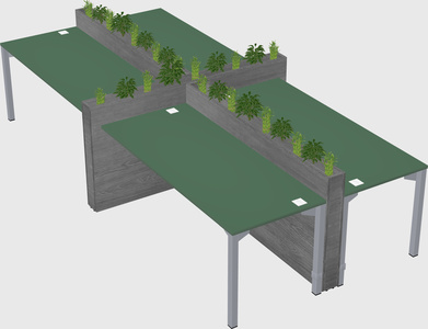 Rectangular shared desk