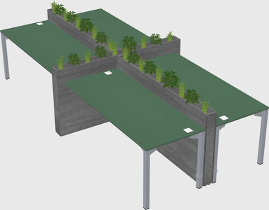 Rectangular shared desk