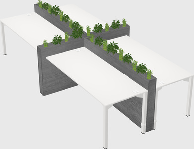 Rectangular shared desk