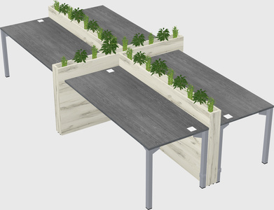 Rectangular shared desk