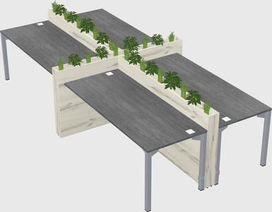 Rectangular shared desk