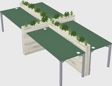 Rectangular shared desk