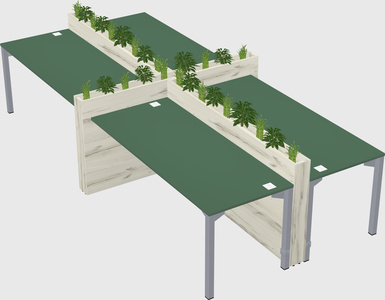 Rectangular shared desk