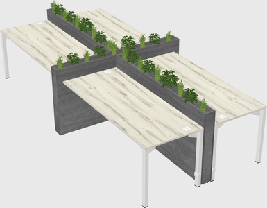 Rectangular shared desk