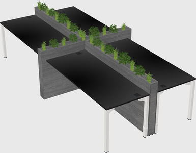 Rectangular shared desk