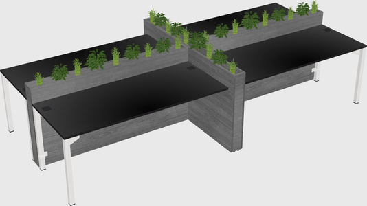 Rectangular shared desk
