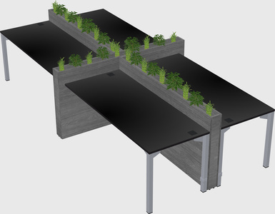 Rectangular shared desk