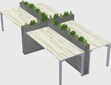 Rectangular shared desk