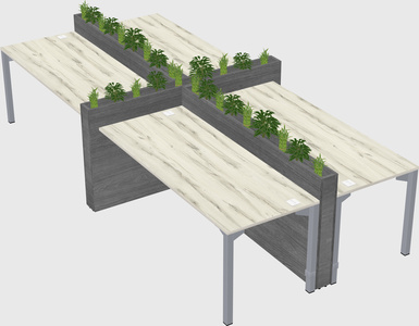 Rectangular shared desk