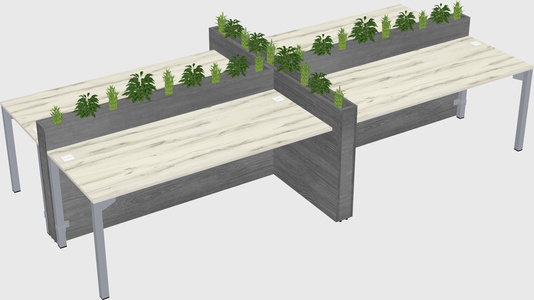 Rectangular shared desk