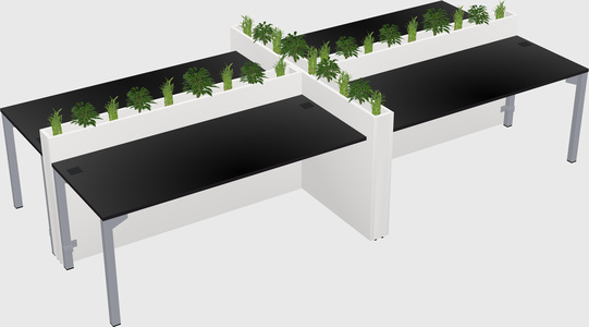 Rectangular shared desk