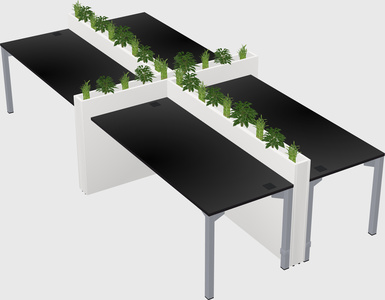 Rectangular shared desk